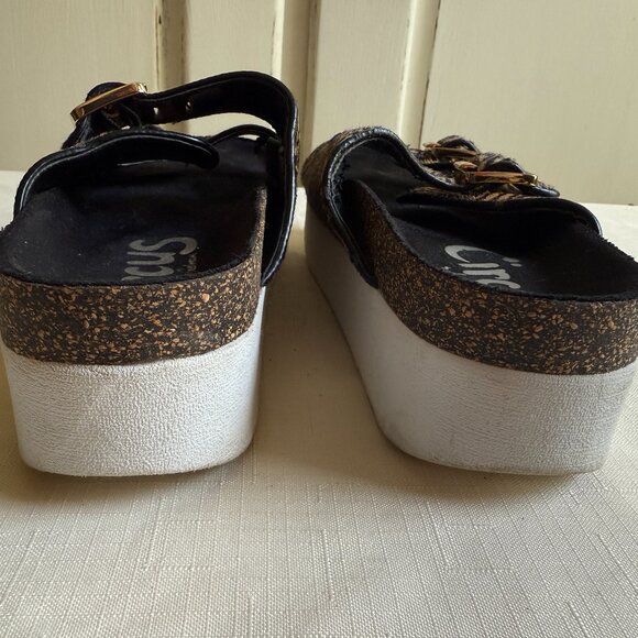 Circus by Sam Edelman Animal Tiger Print Calf Hair Platform Sandals sz 7 - Picture 2 of 9